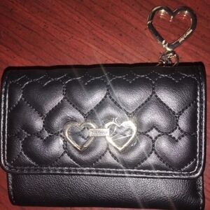 Juicy Couture Black Quilted Heart Wallet